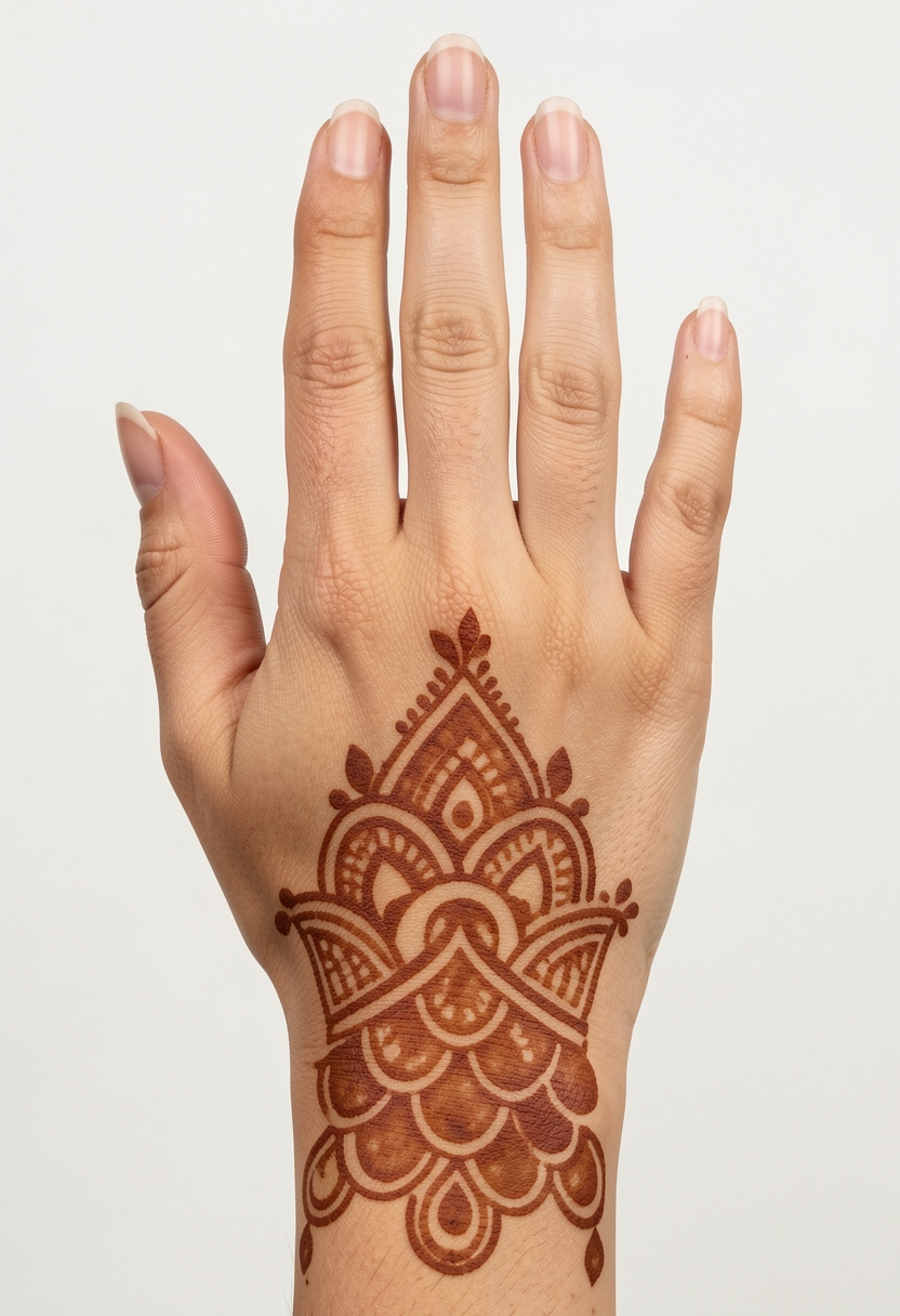 Back Hand For Girls Mehndi Design #175