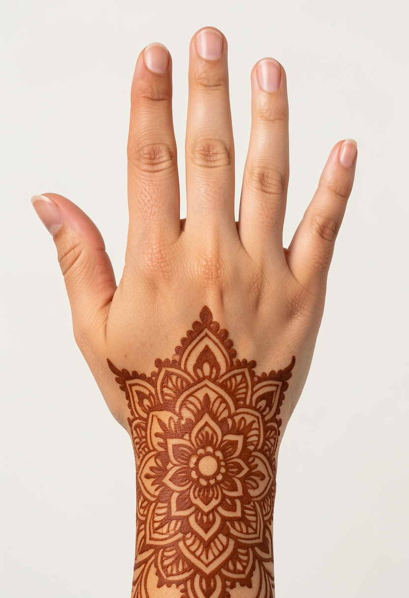 Back Hand Bridal Mehndi Design #176