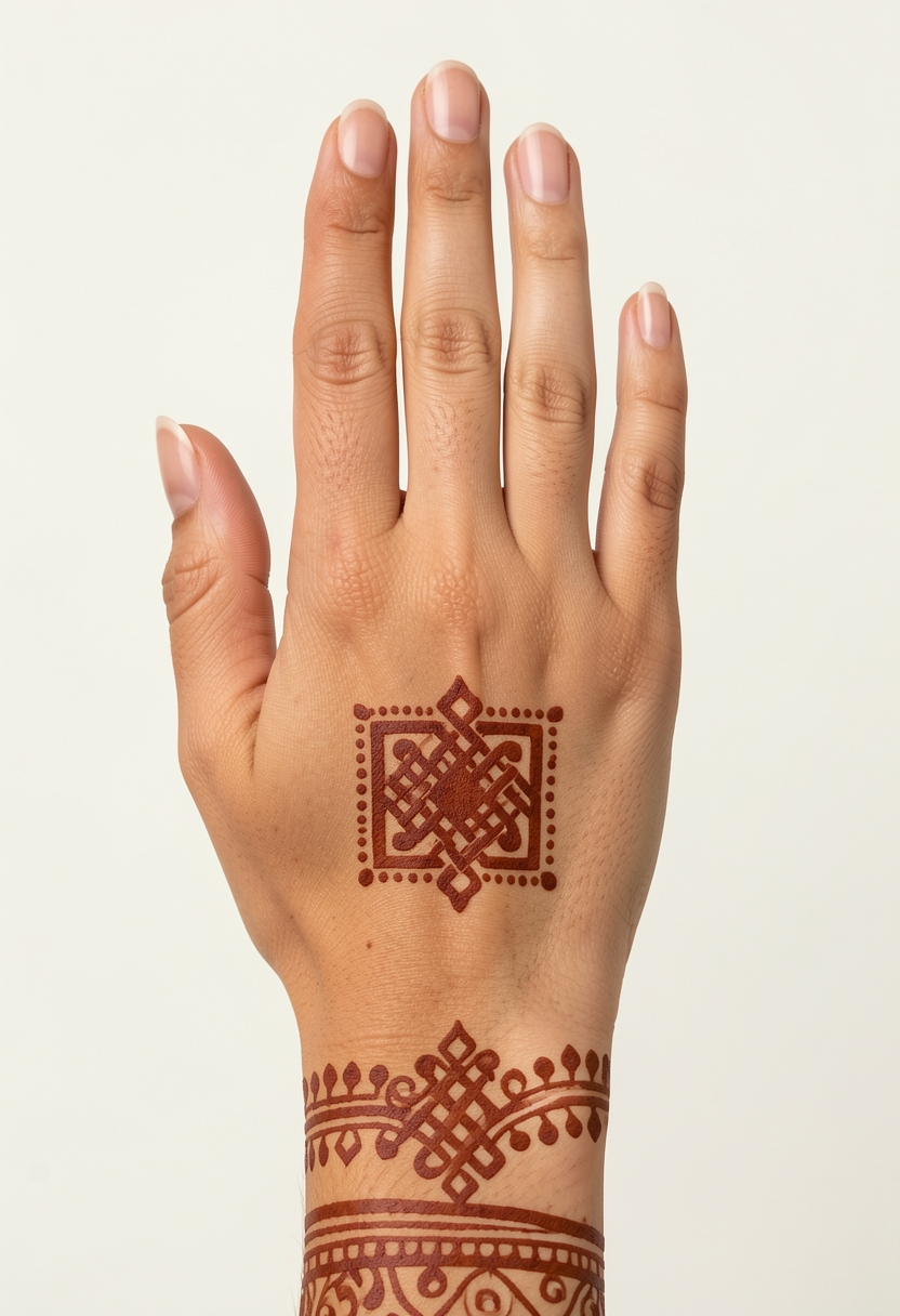 Back Hand Minimal Mehndi Design #178