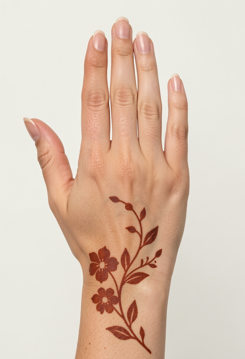Back Hand Minimal Mehndi Design #185