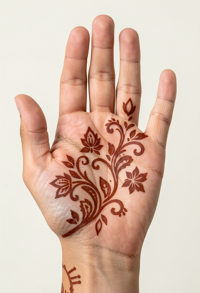 Front Hand Arabic Mehndi Design #186