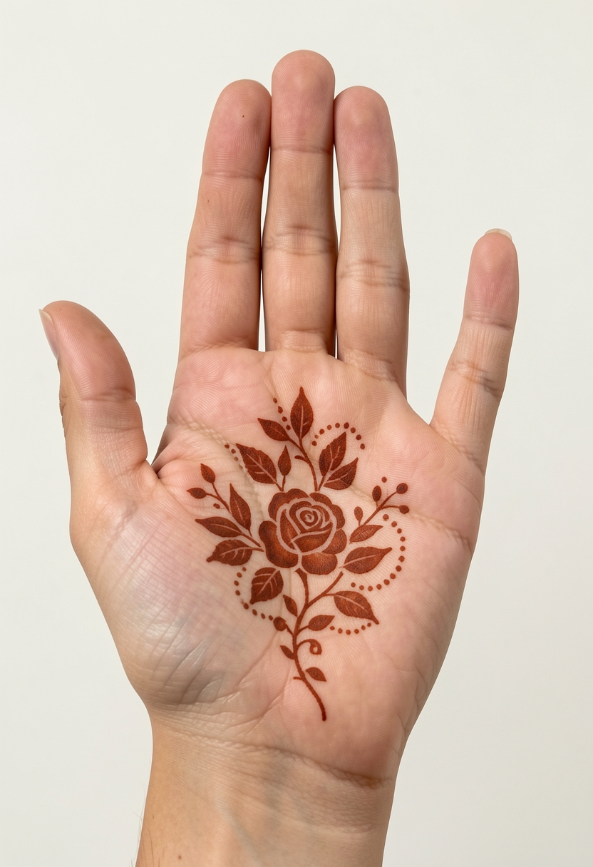 Front Hand For Girls Mehndi Design #187