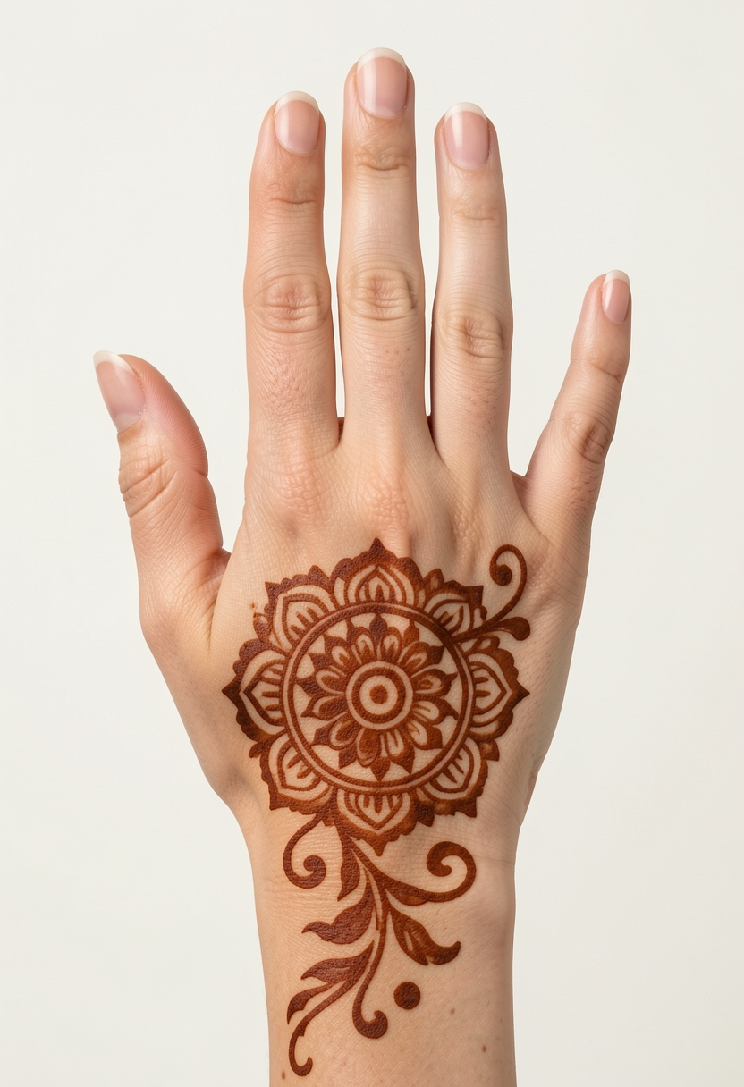 Back Hand Arabic Mehndi Design #188