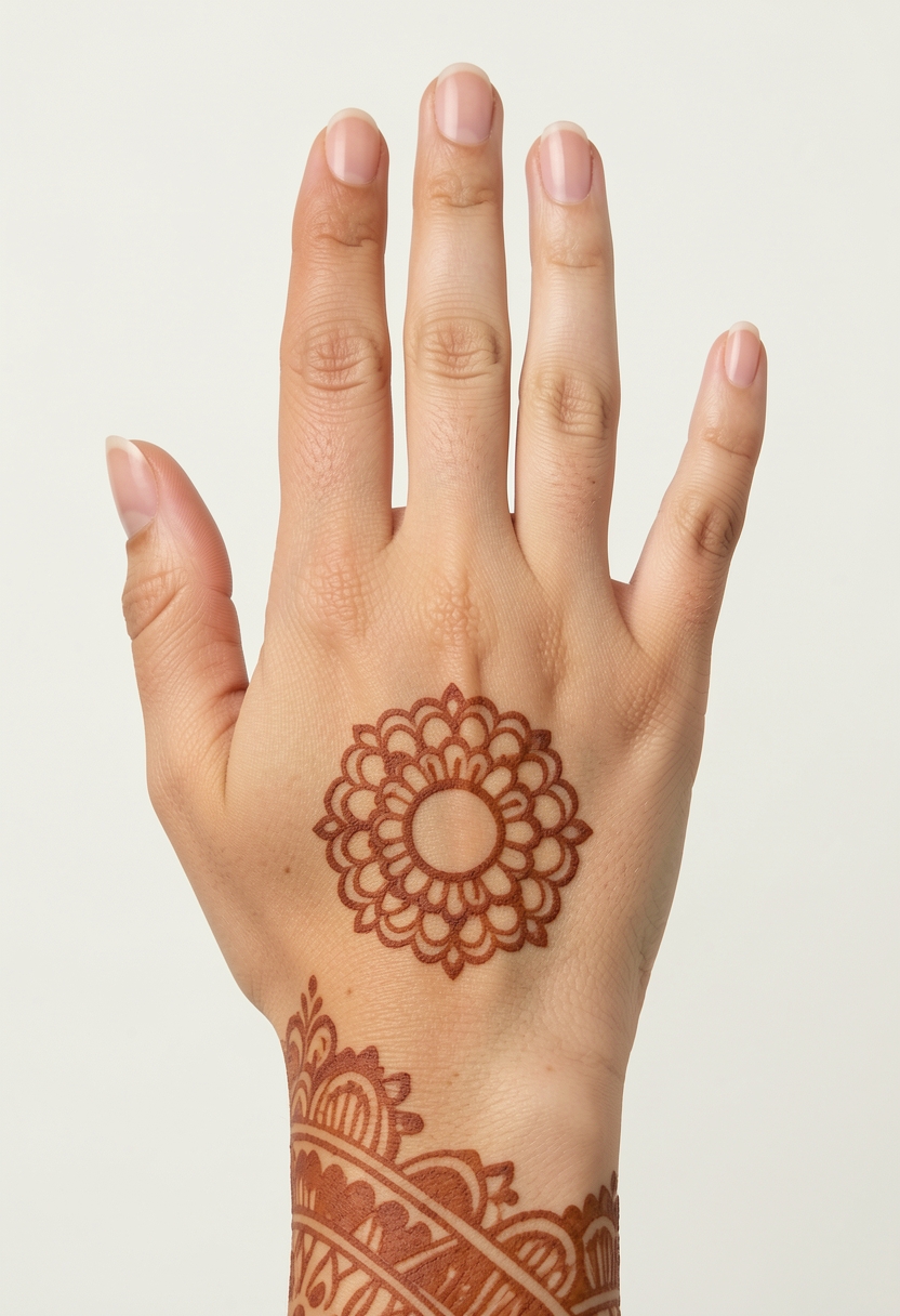 Back Hand Minimal Mehndi Design #191