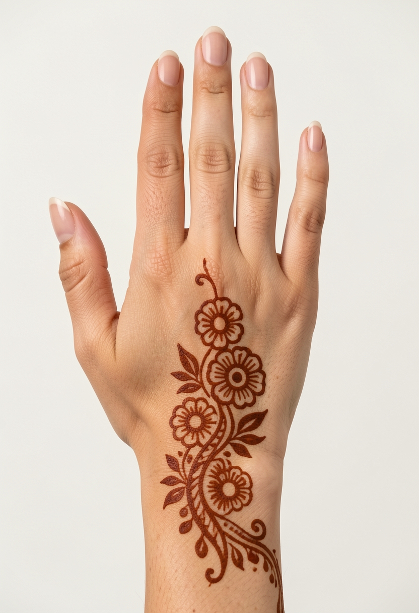 Back Hand Arabic Mehndi Design #193