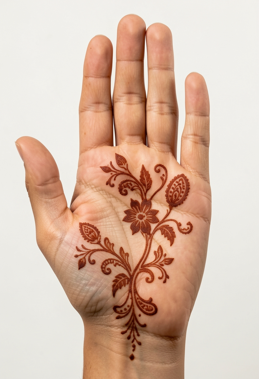 Front Hand For Girls Mehndi Design #194