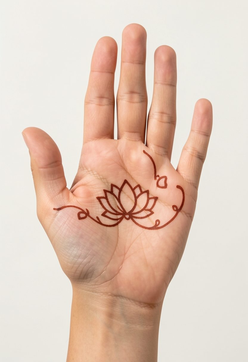 Front Hand Minimal Mehndi Design #196