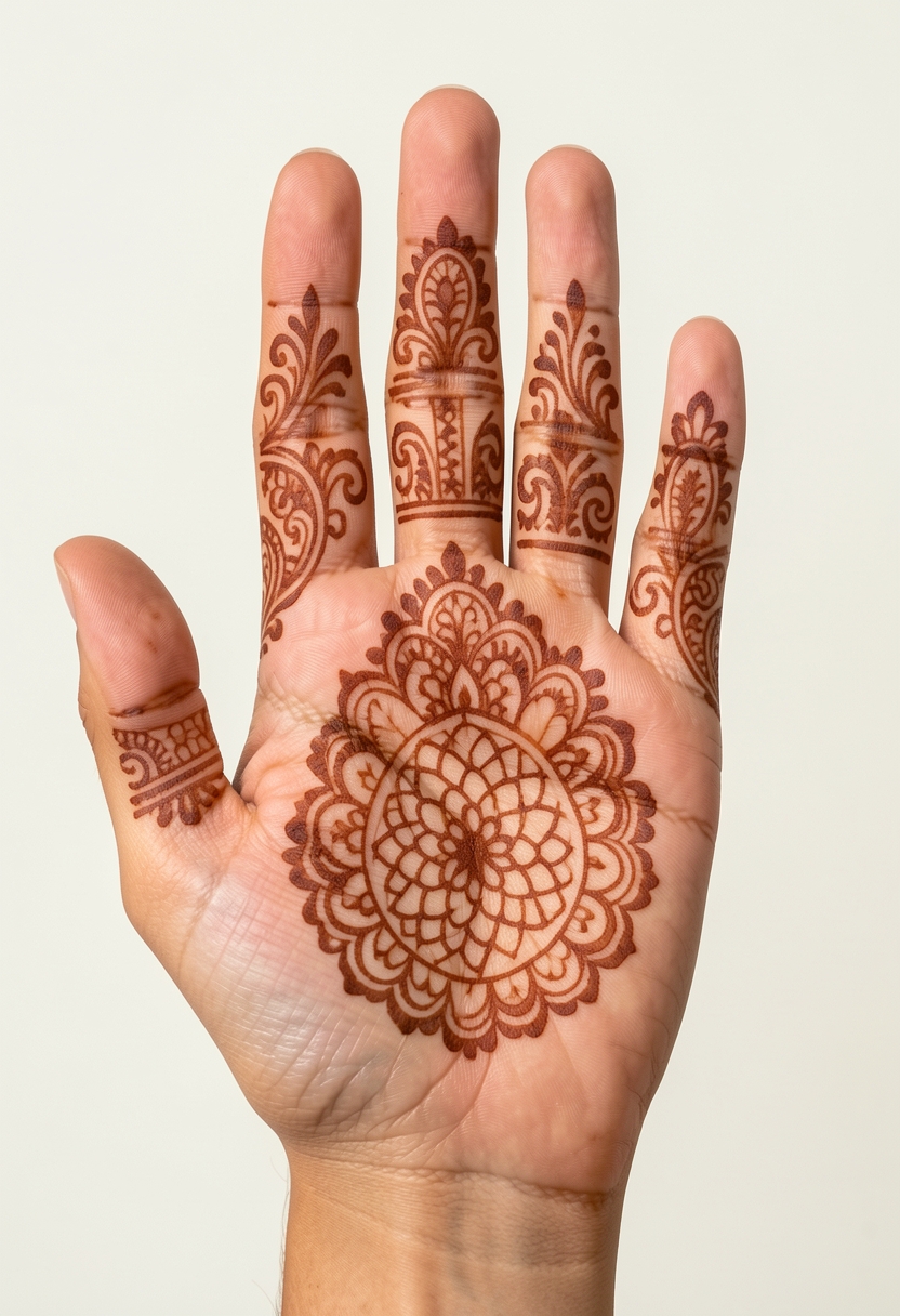 Front Hand Bridal Mehndi Design #197