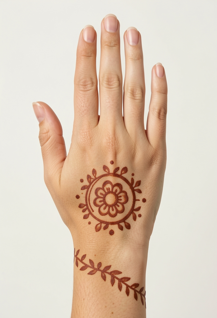 Back Hand For Kids Mehndi Design #198
