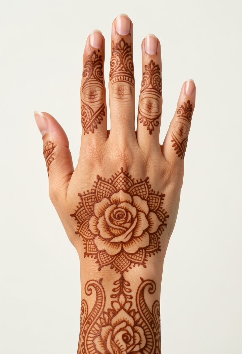 Back Hand Bridal Mehndi Design #203