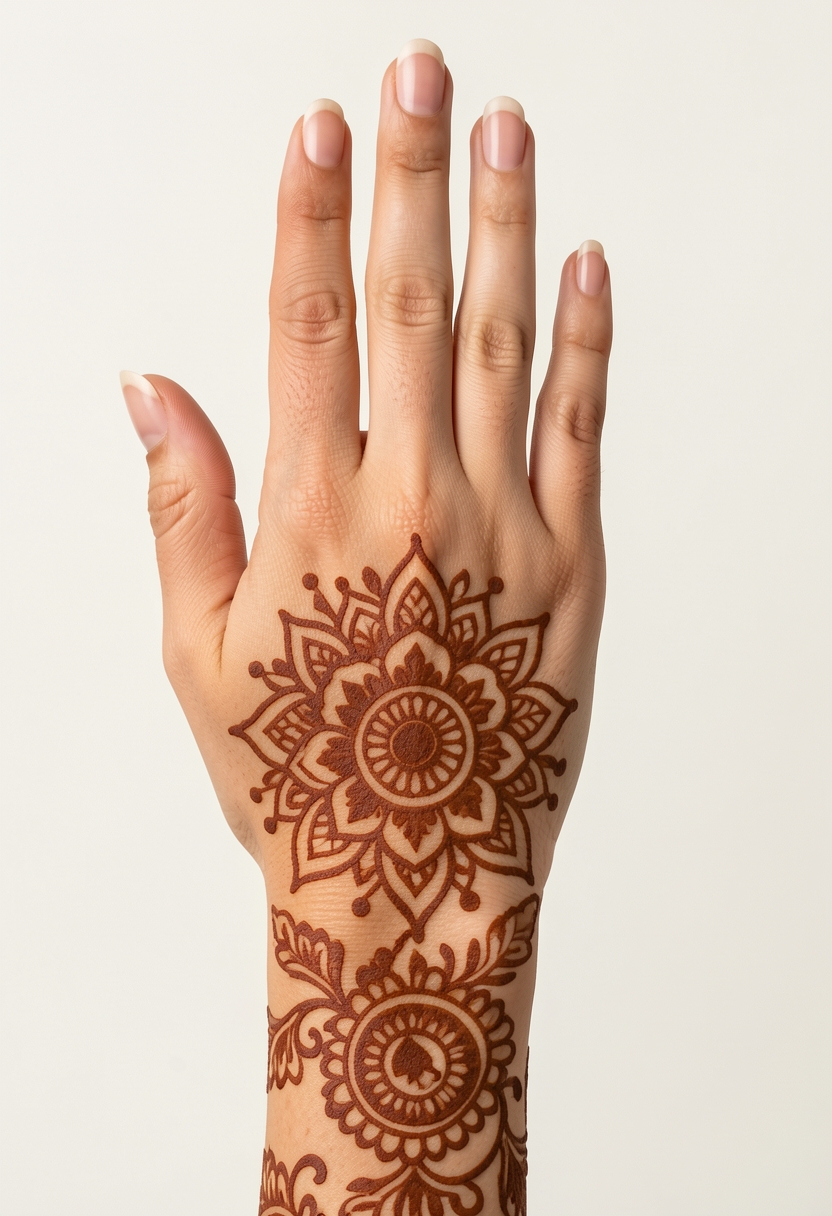 Back Hand Bridal Mehndi Design #205