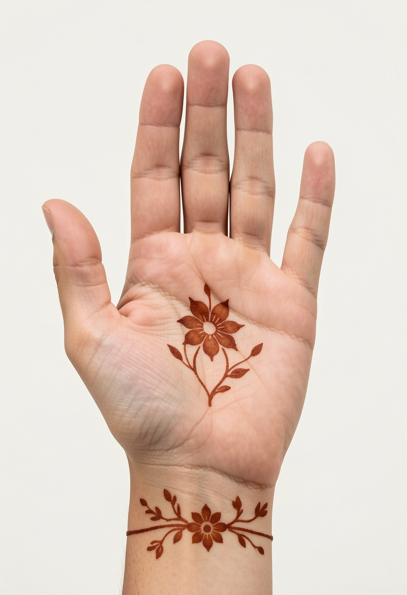Front Hand Minimal Mehndi Design #206