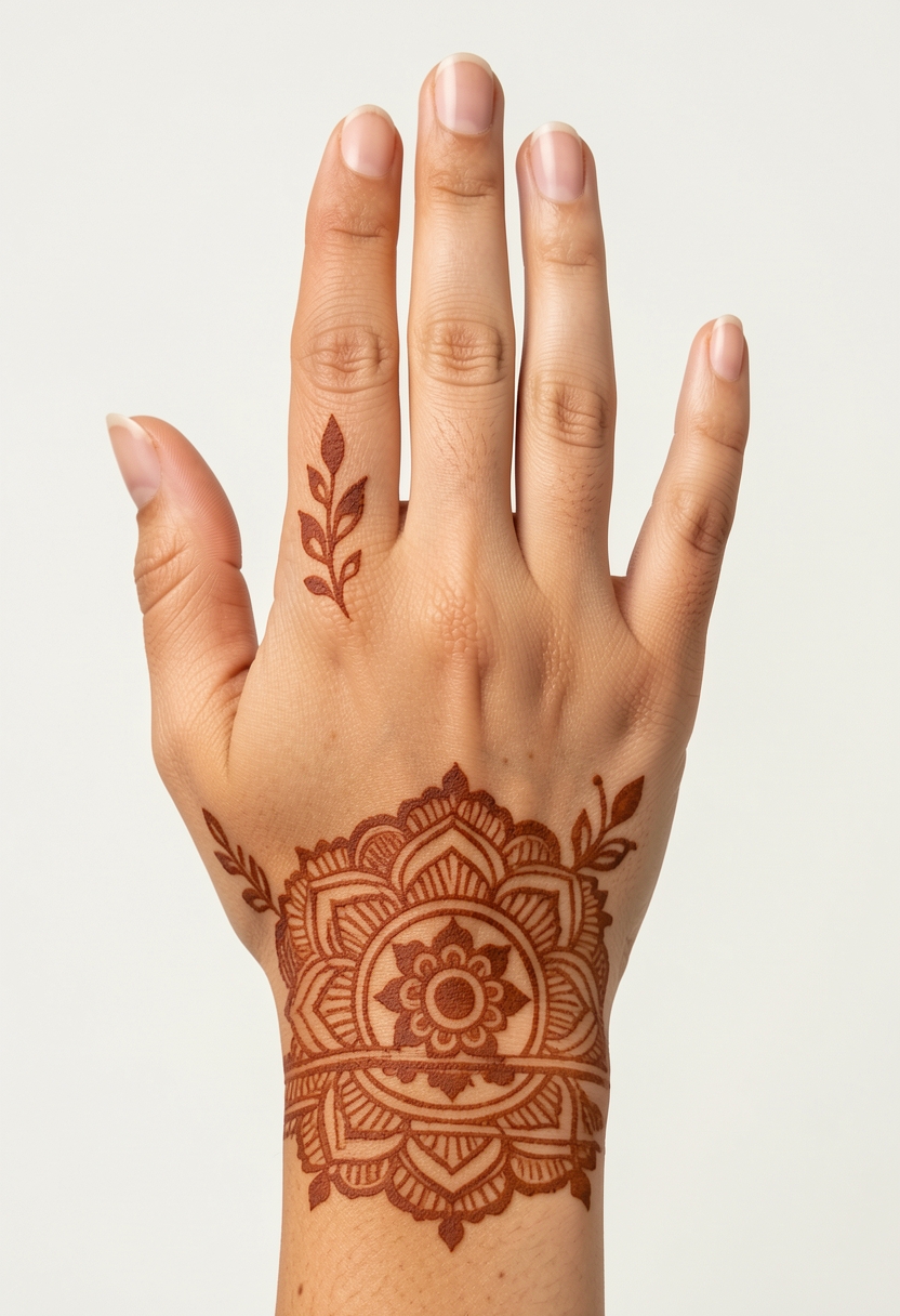 Back Hand For Girls Mehndi Design #207