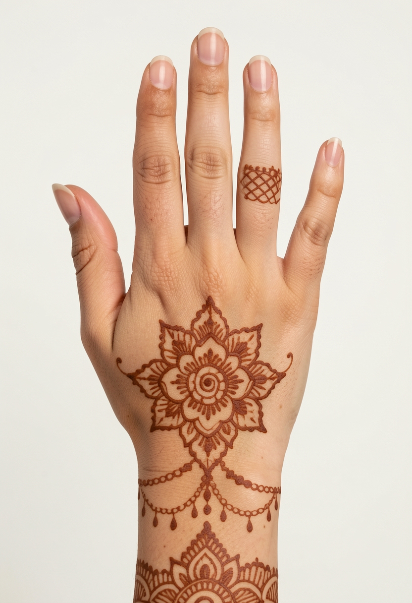 Back Hand Bridal Mehndi Design #210