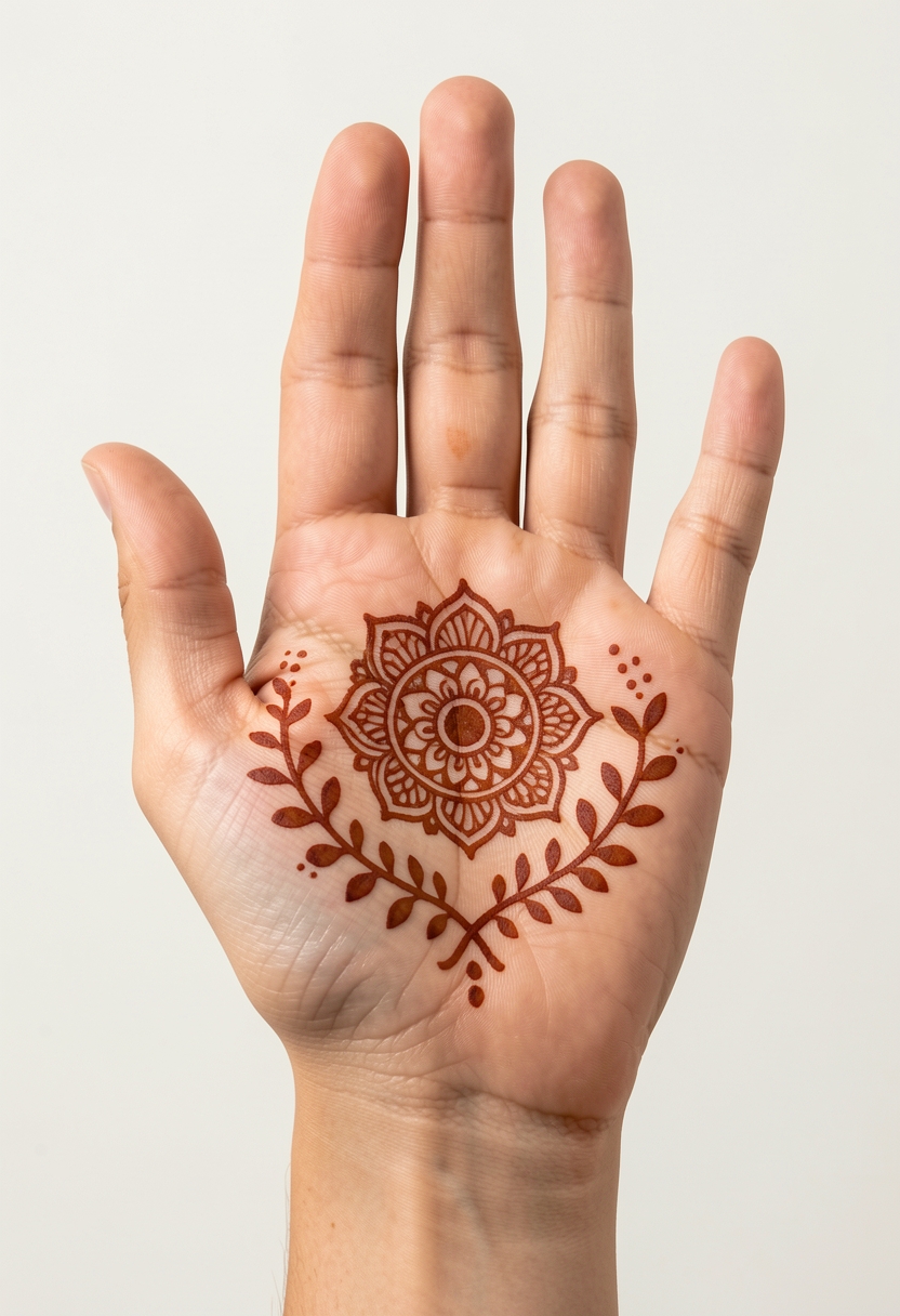 Front Hand For Girls Mehndi Design #211
