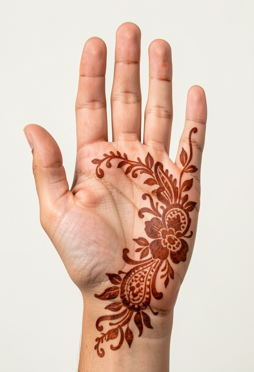 Front Hand Arabic Mehndi Design #212