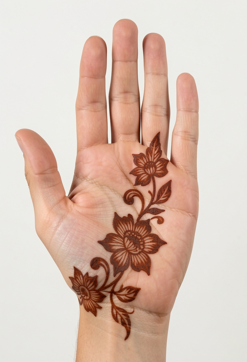 Front Hand Arabic Mehndi Design #213