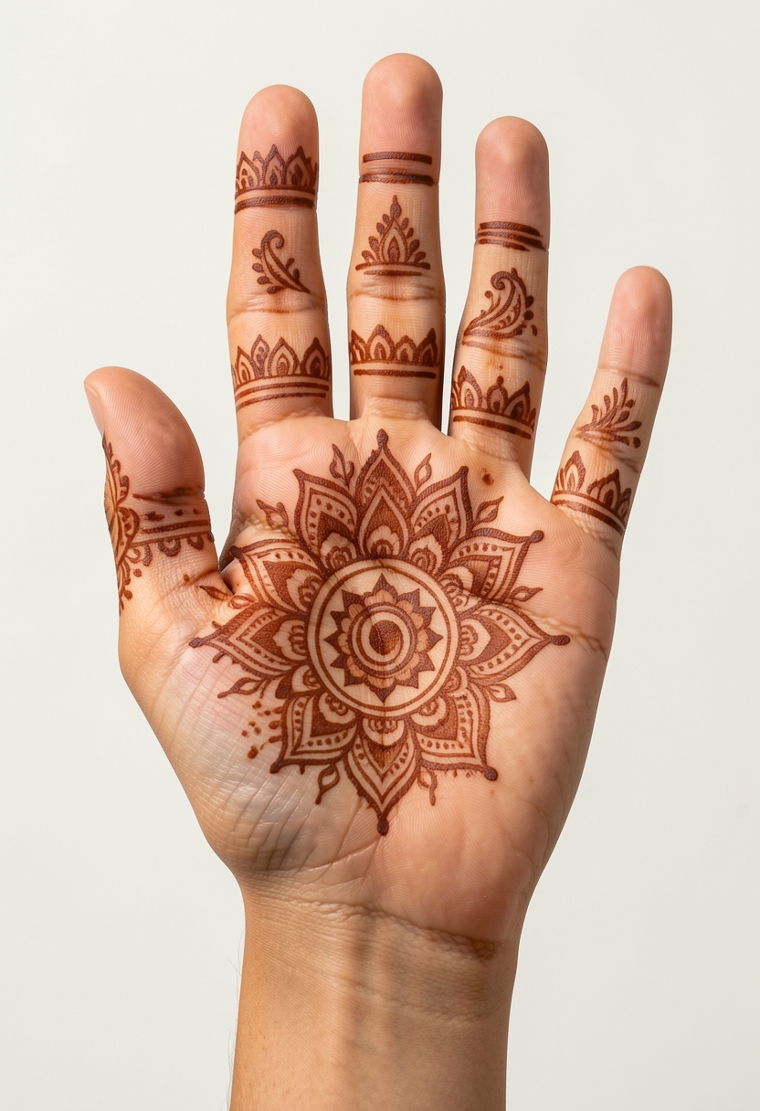 Front Hand Bridal Mehndi Design #214