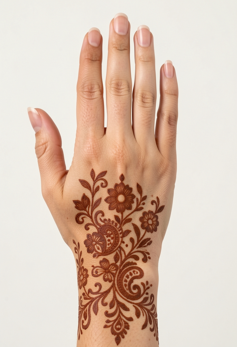 Back Hand Bridal Mehndi Design #215