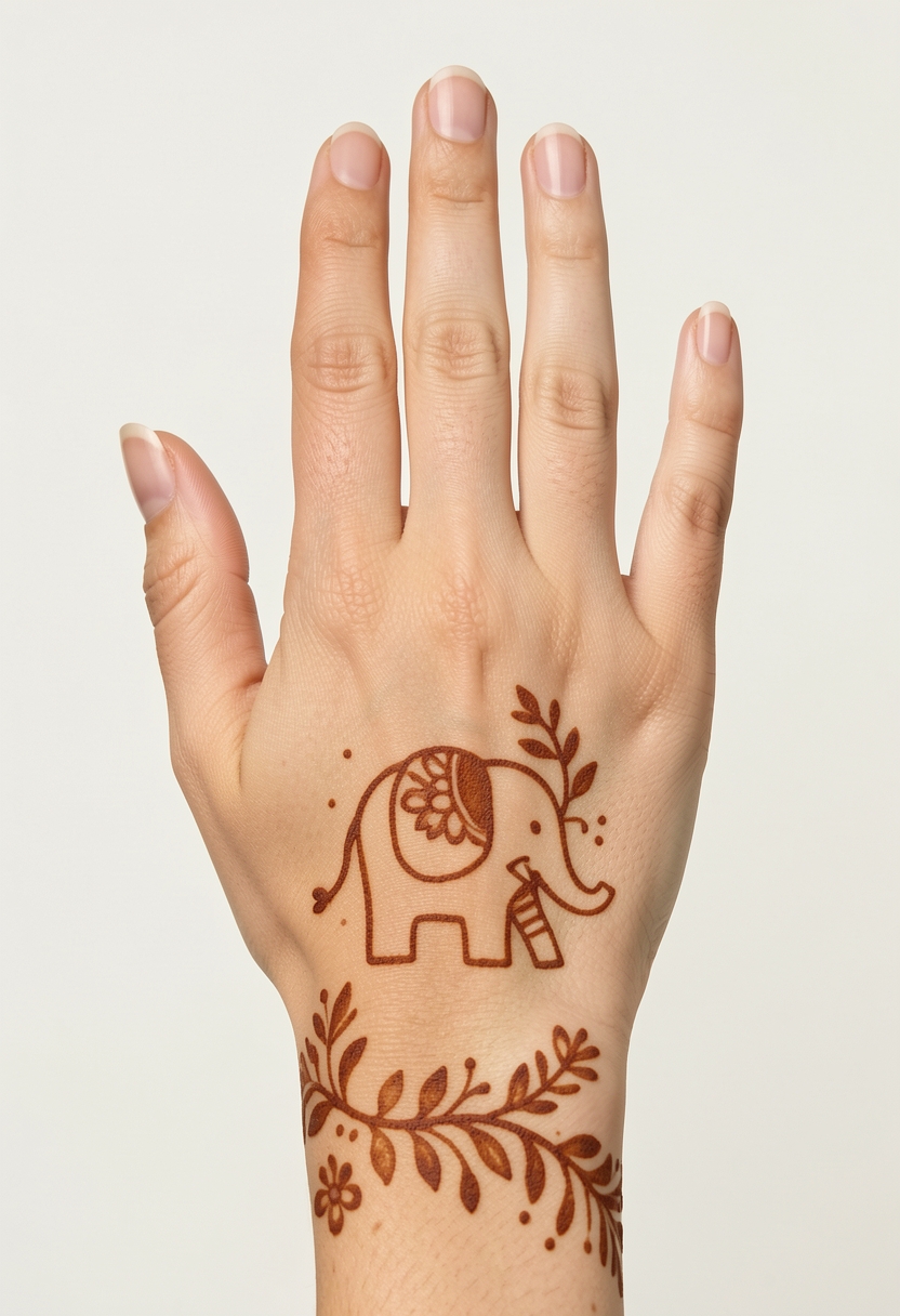 Back Hand For Kids Mehndi Design #216