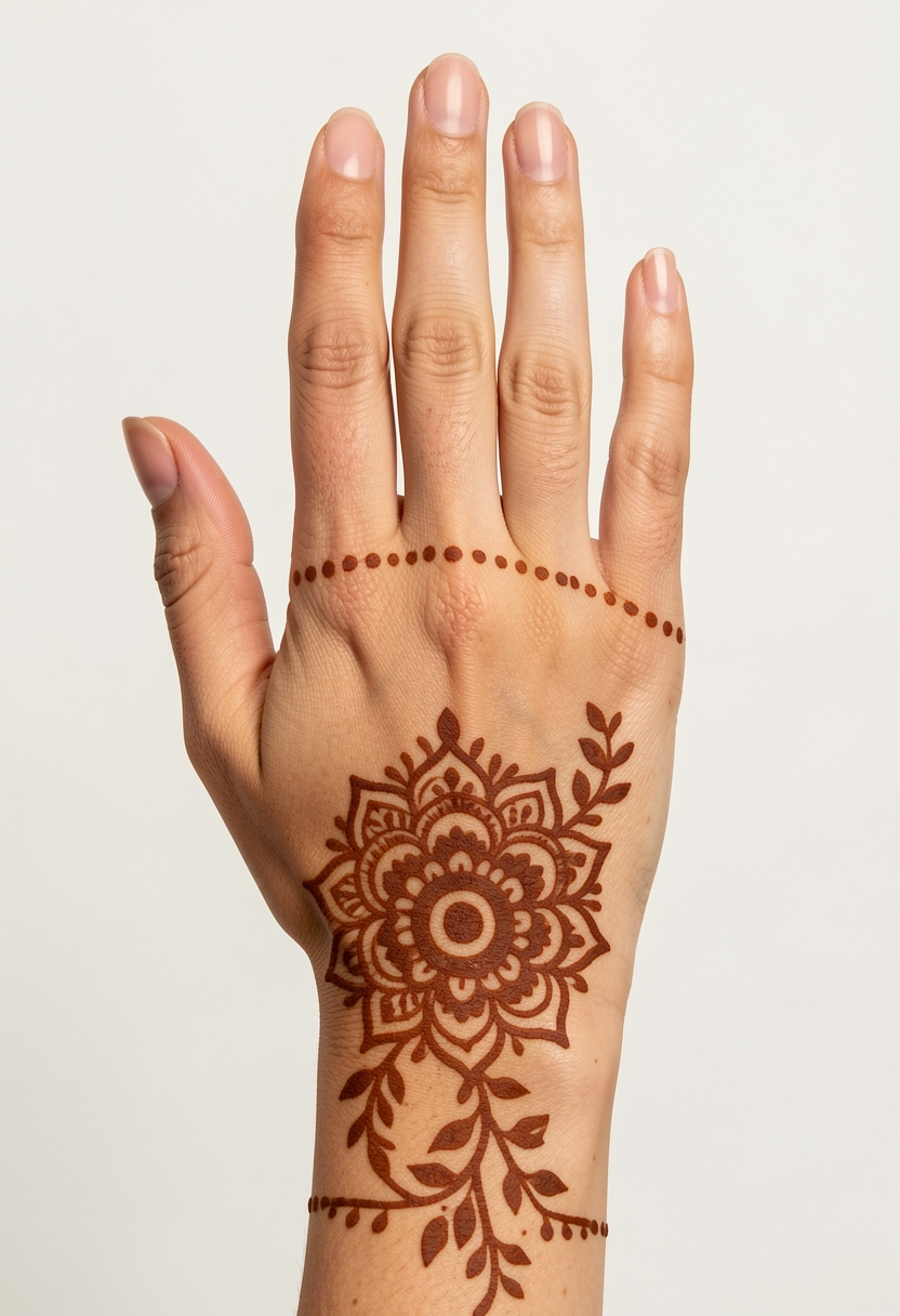 Back Hand Arabic Mehndi Design #217