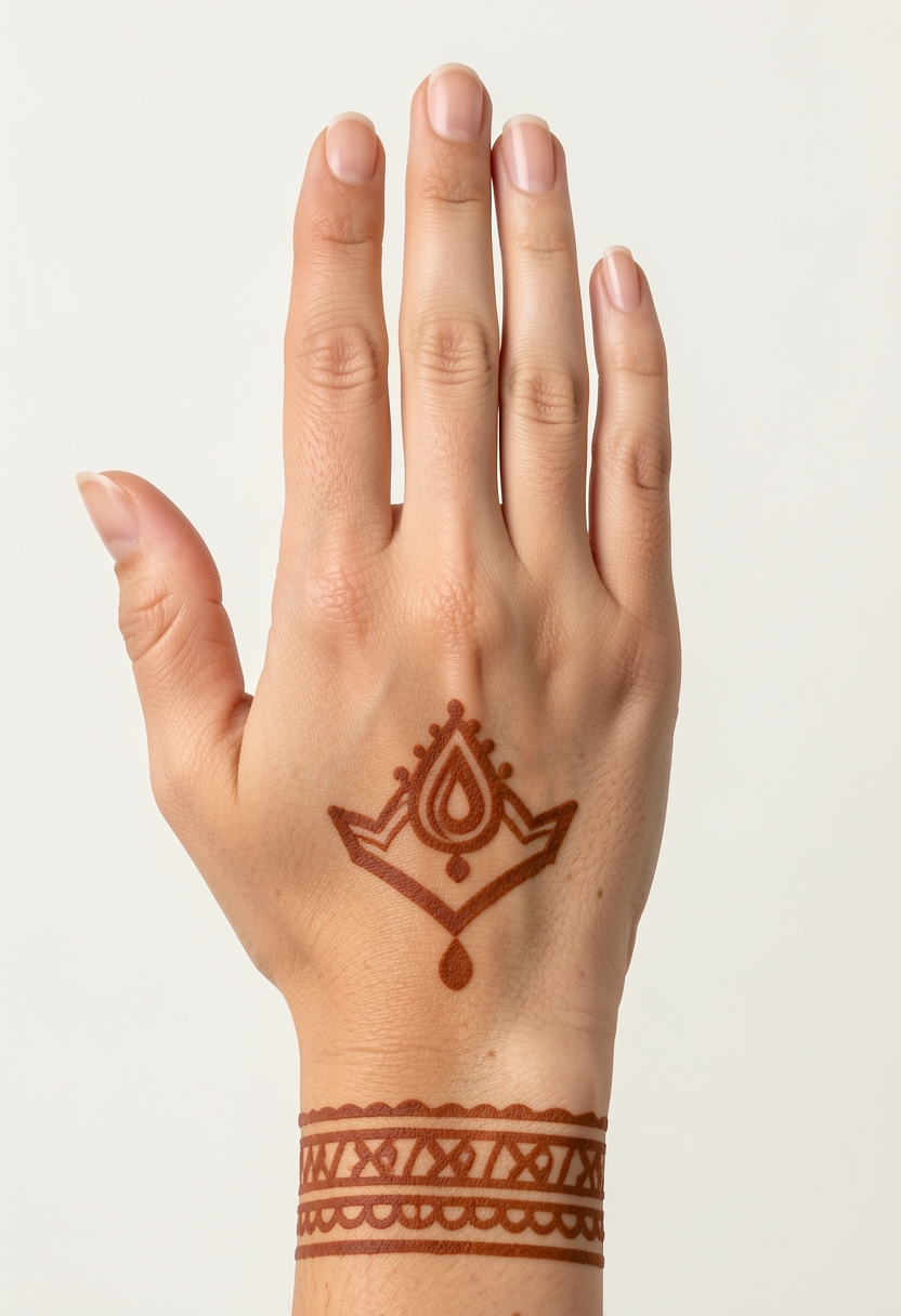 Back Hand Minimal Mehndi Design #220
