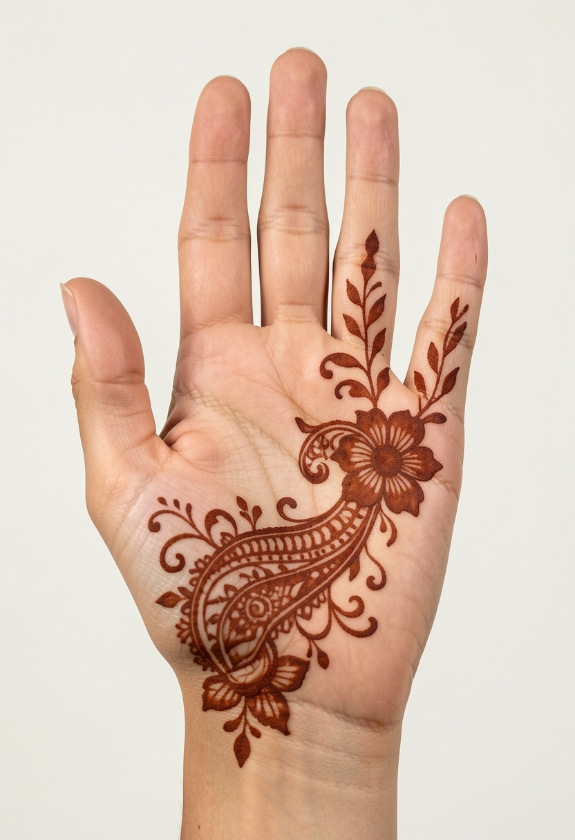 Front Hand Arabic Mehndi Design #221