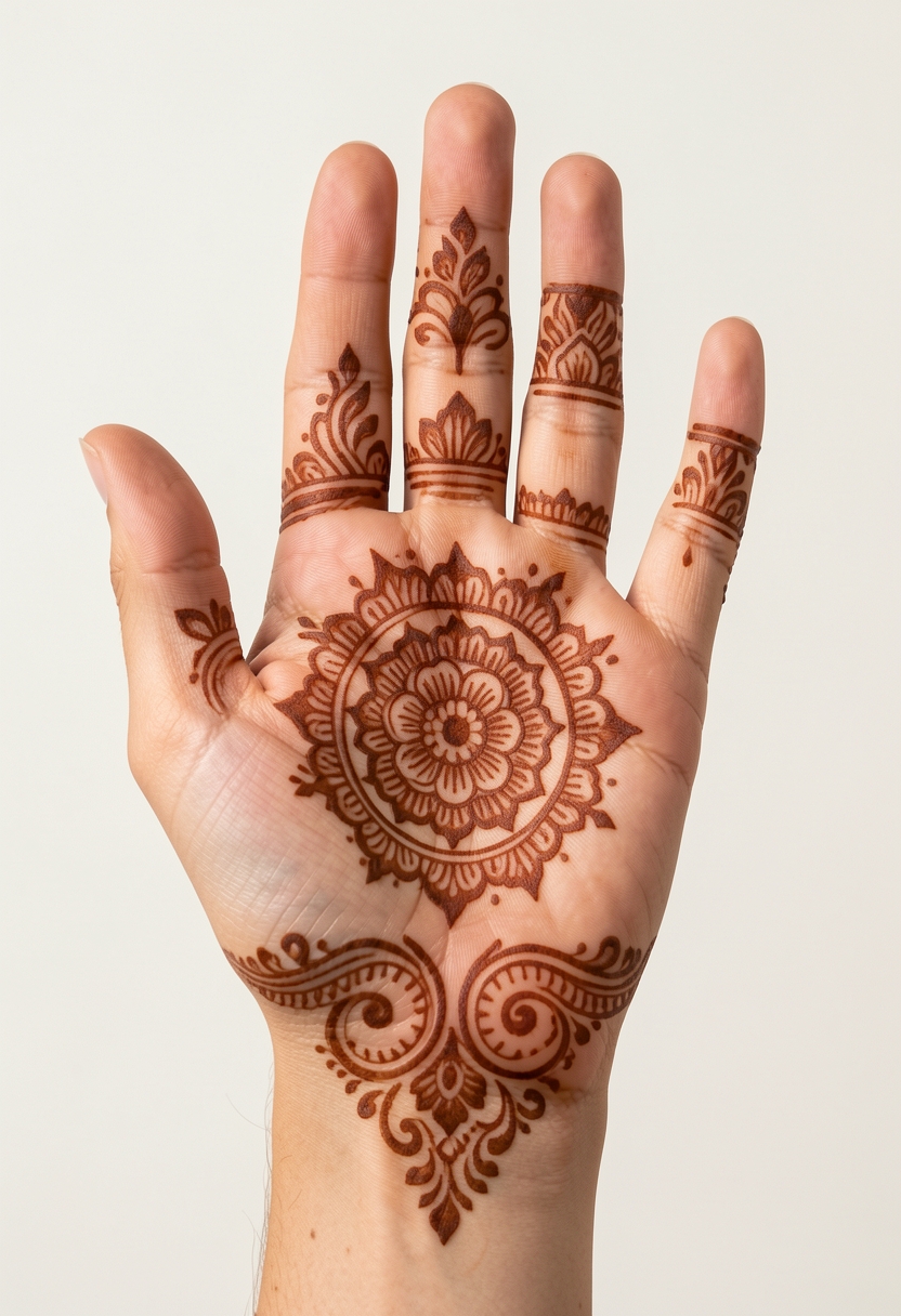 Front Hand Bridal Mehndi Design #223