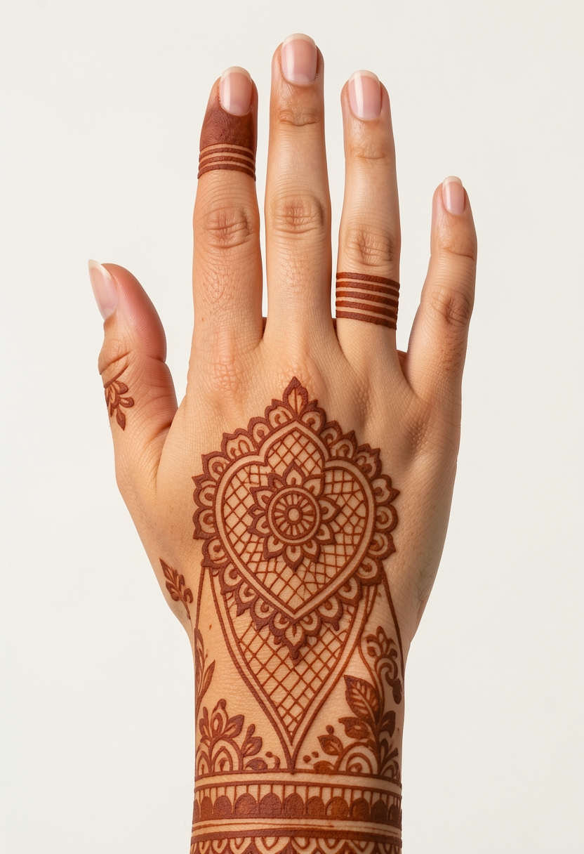 Back Hand Bridal Mehndi Design #224