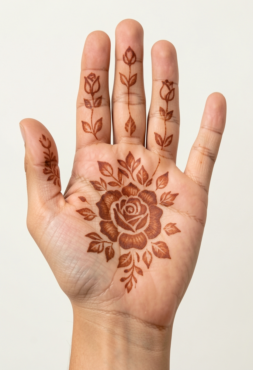 Front Hand For Girls Mehndi Design #225
