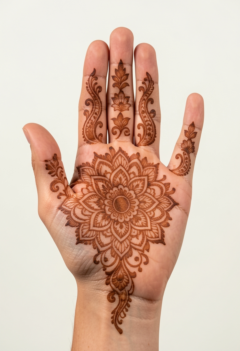 Front Hand Bridal Mehndi Design #227