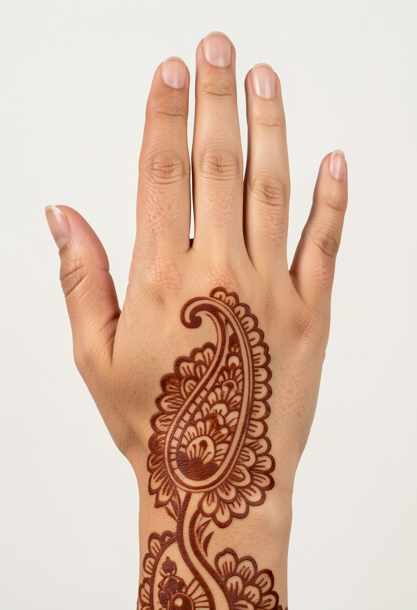 Back Hand Arabic Mehndi Design #228