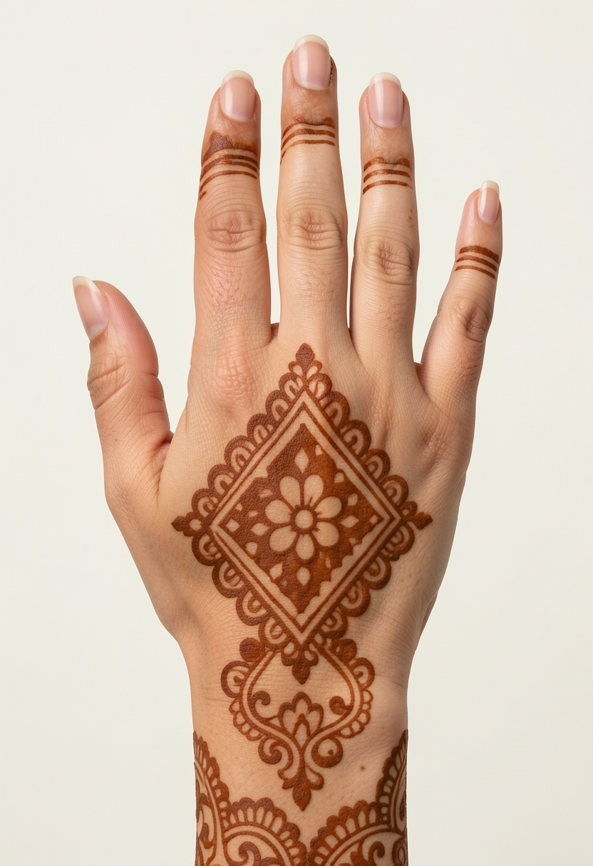 Back Hand Bridal Mehndi Design #233