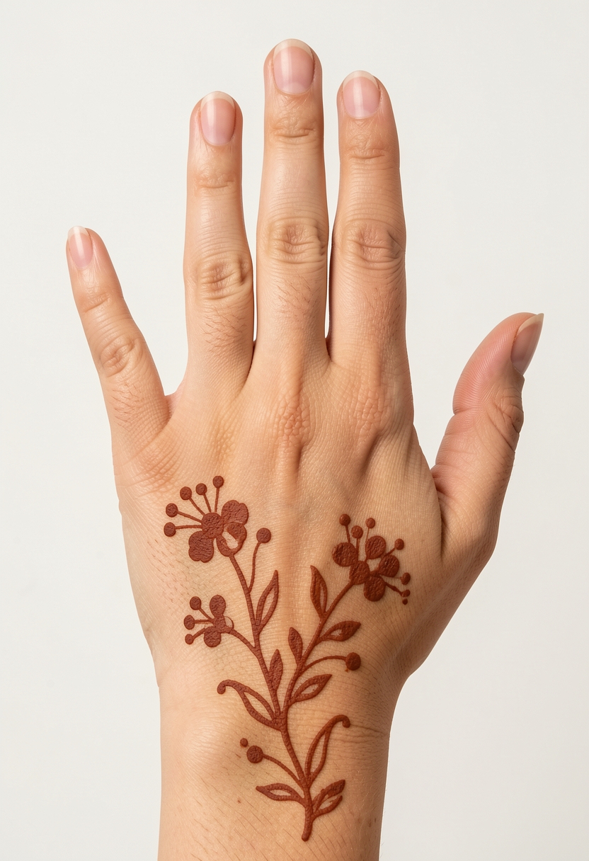 Back Hand For Kids Mehndi Design #234