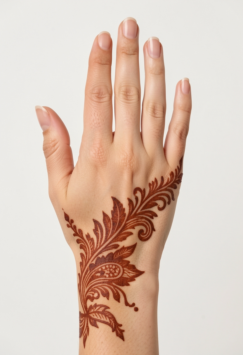 Back Hand Arabic Mehndi Design #237