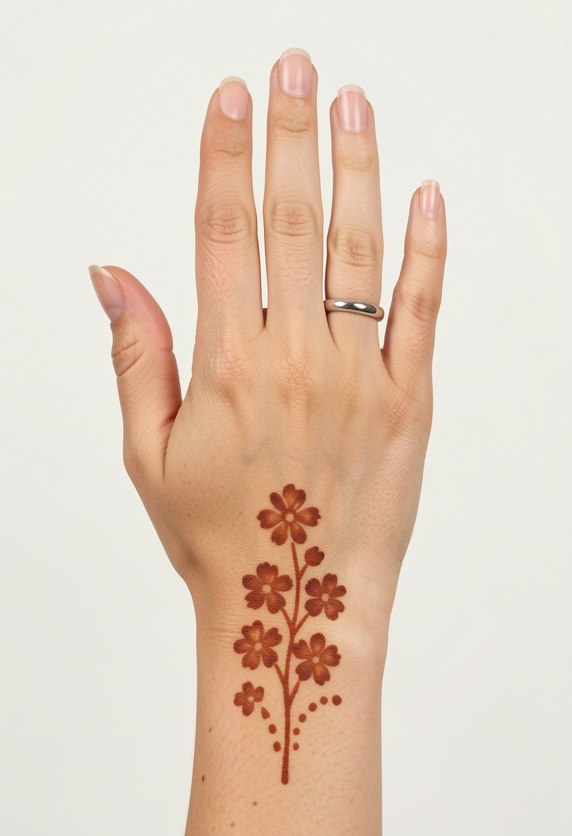 Back Hand For Kids Mehndi Design #240