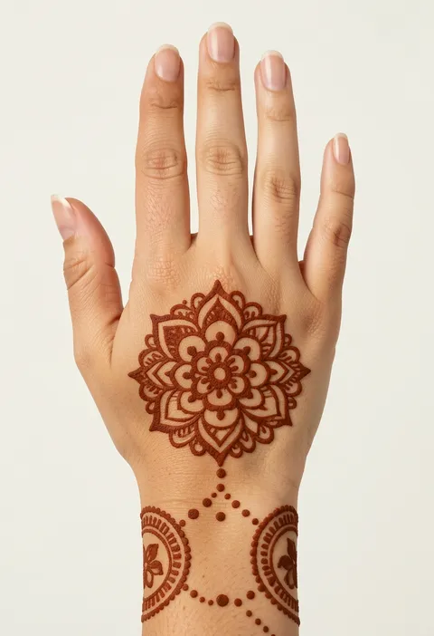 Back Hand For Girls Mehndi Design #376