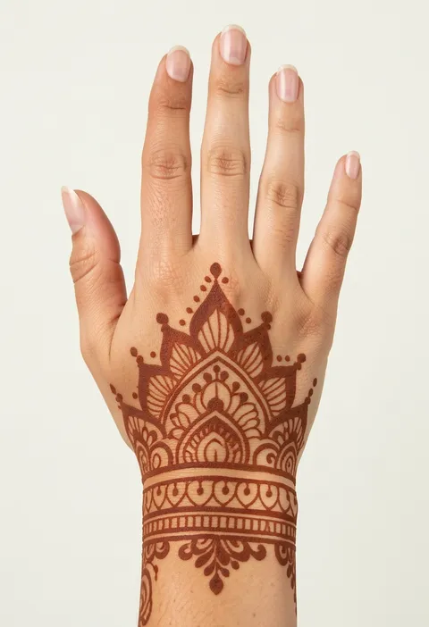 Back Hand For Girls Mehndi Design #388