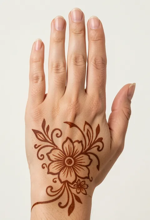 Back Hand Arabic Mehndi Design #411