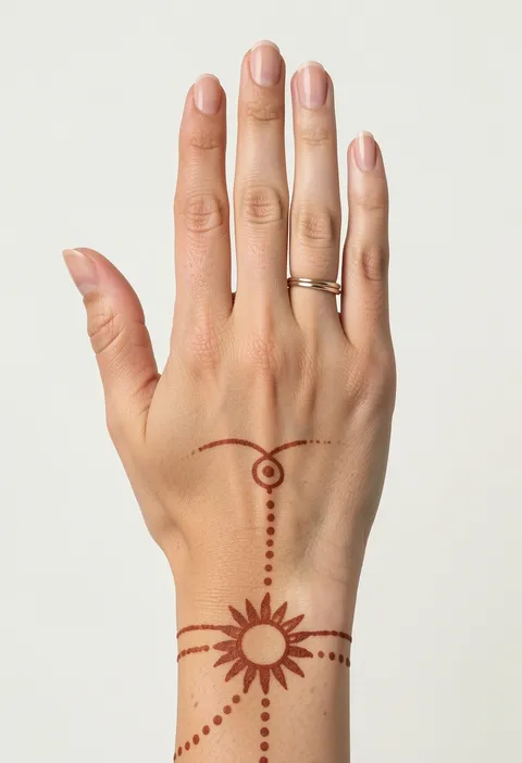 Back Hand Minimal Mehndi Design #414