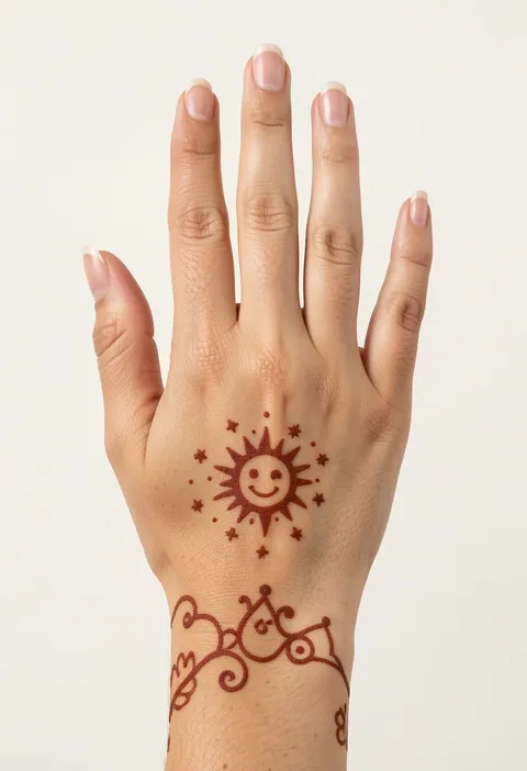 Back Hand For Kids Mehndi Design #437