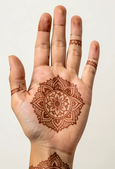 Front Hand For Girls Mehndi Design #454