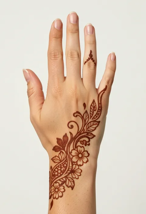 Back Hand Arabic Mehndi Design #463