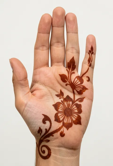 Front Hand Arabic Mehndi Design #467